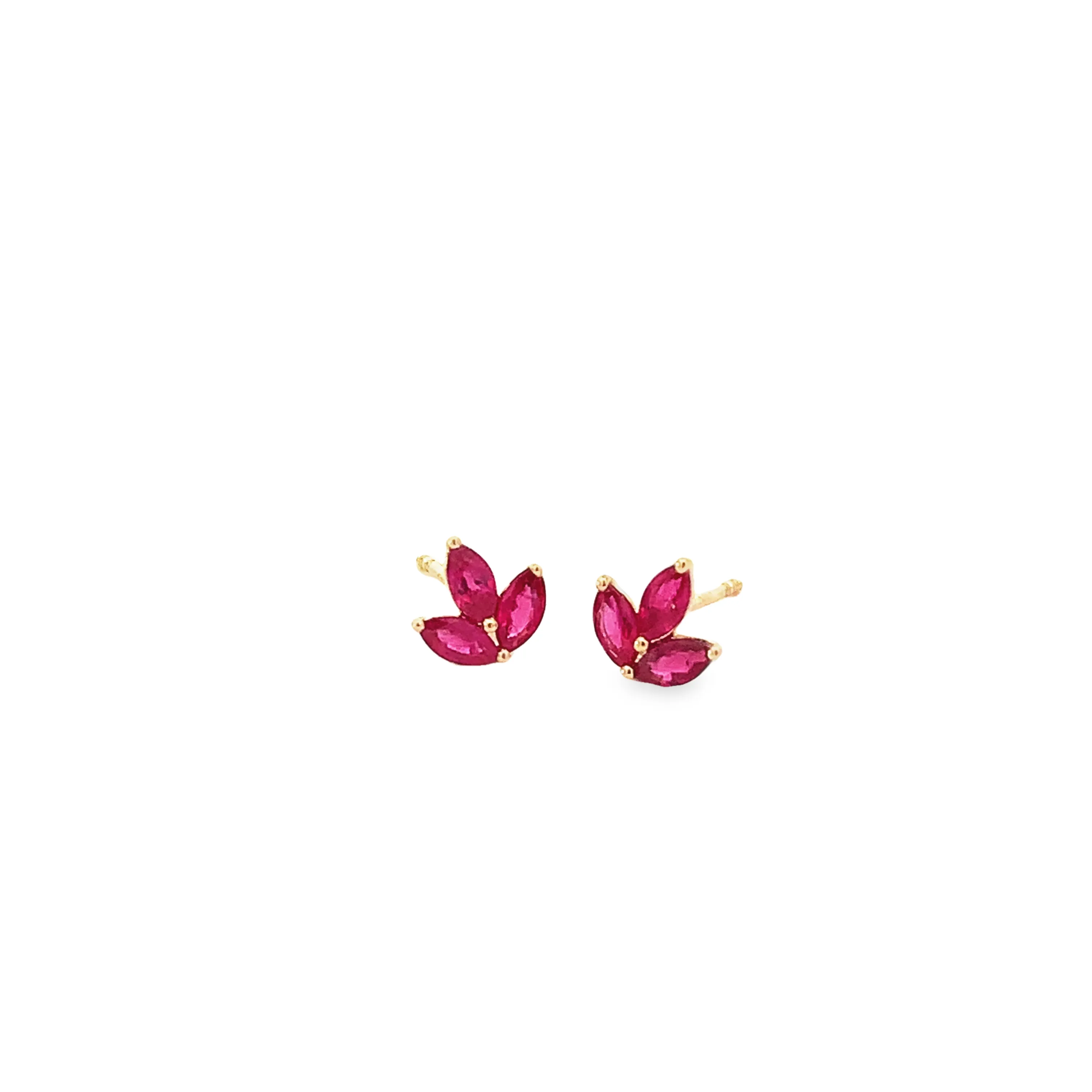 Marquise Ruby Lotus Earrings - Available by Special Order