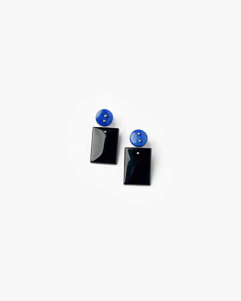 Mobile Earrings in Lapis/Onyx