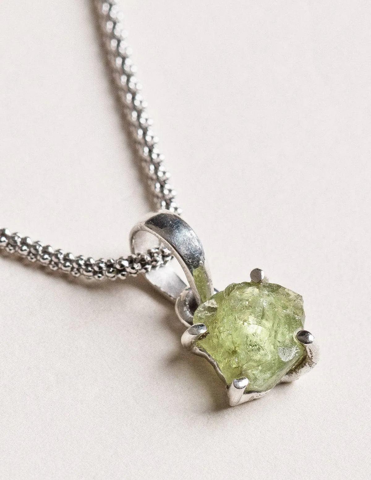 Natural Peridot Pendant Necklace