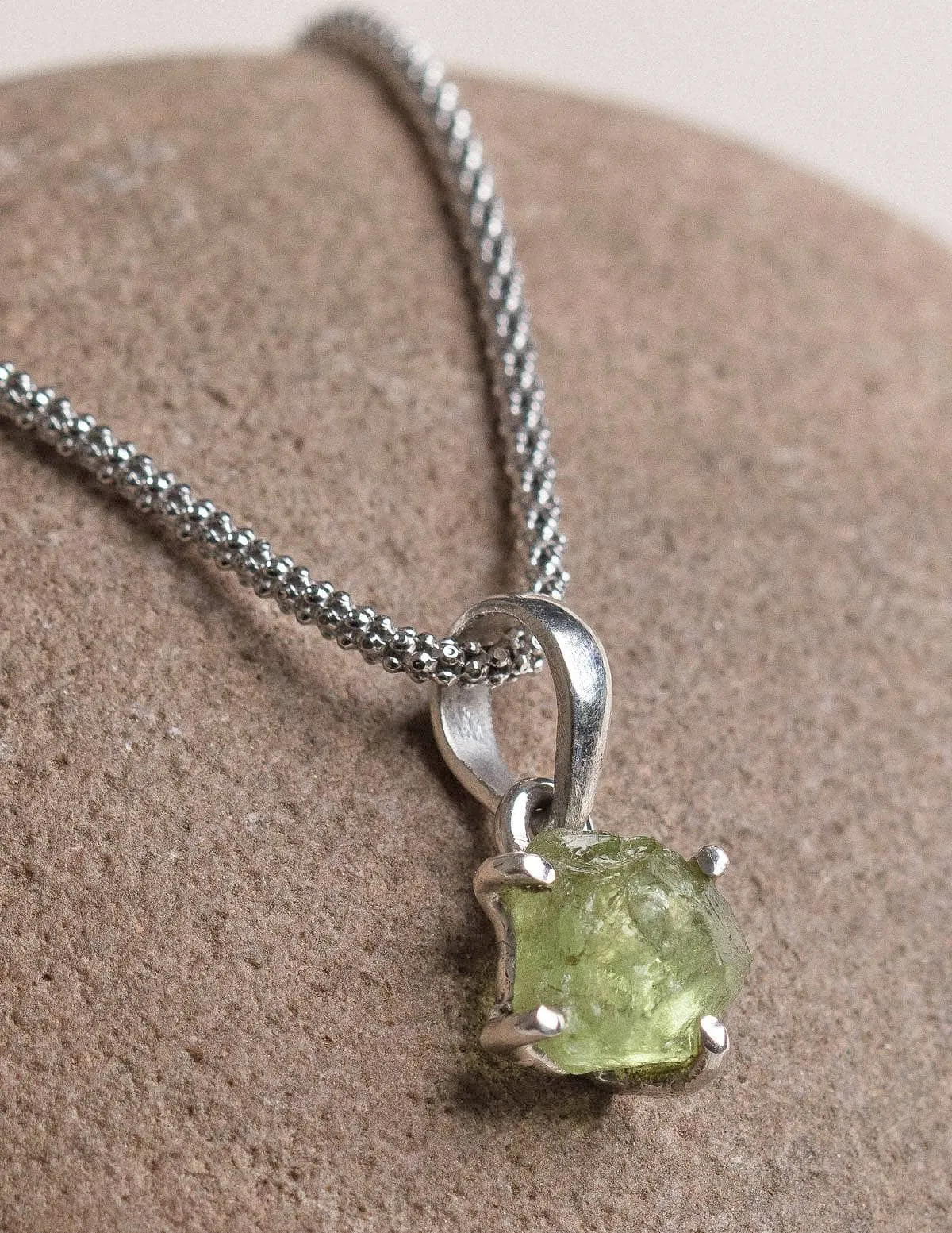 Natural Peridot Pendant Necklace