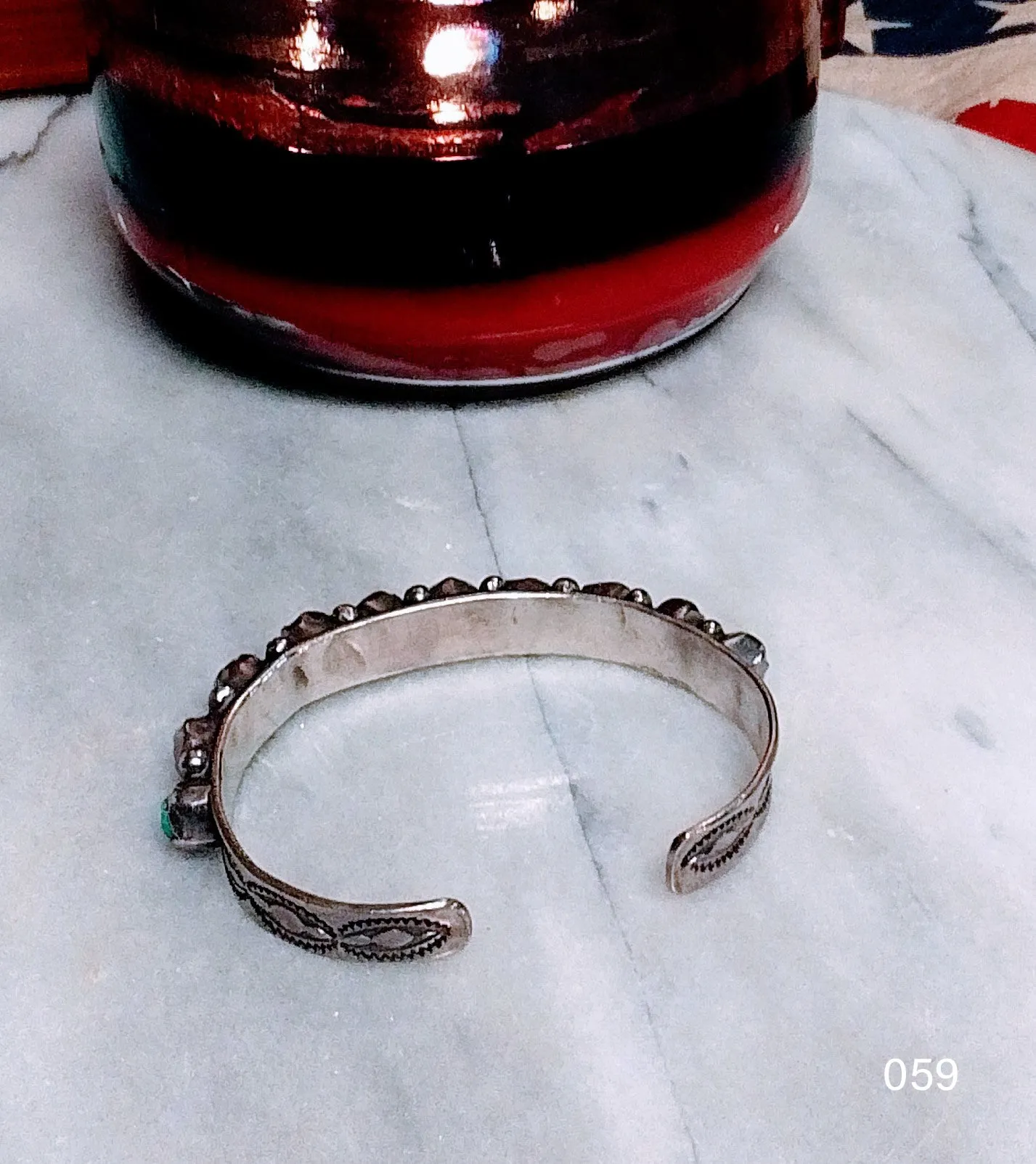 Navajo Sterling Silver & Natural Turquoise Cuff Bracelet