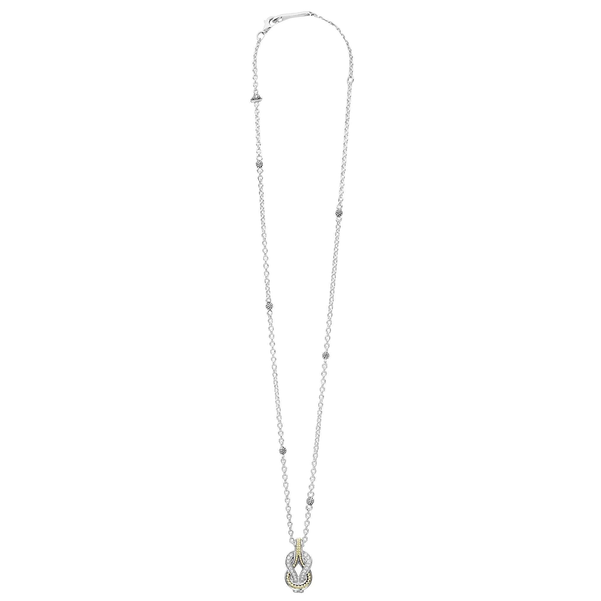 Newport Two-Tone Knot Diamond Pendant Necklace