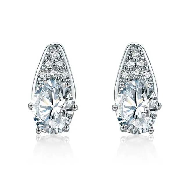 Oval AAA Zircon Stud Earrings