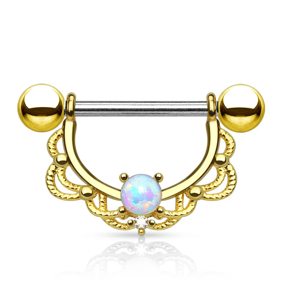 Ópalo Filigree Nipple Jewellery with Gold Plating