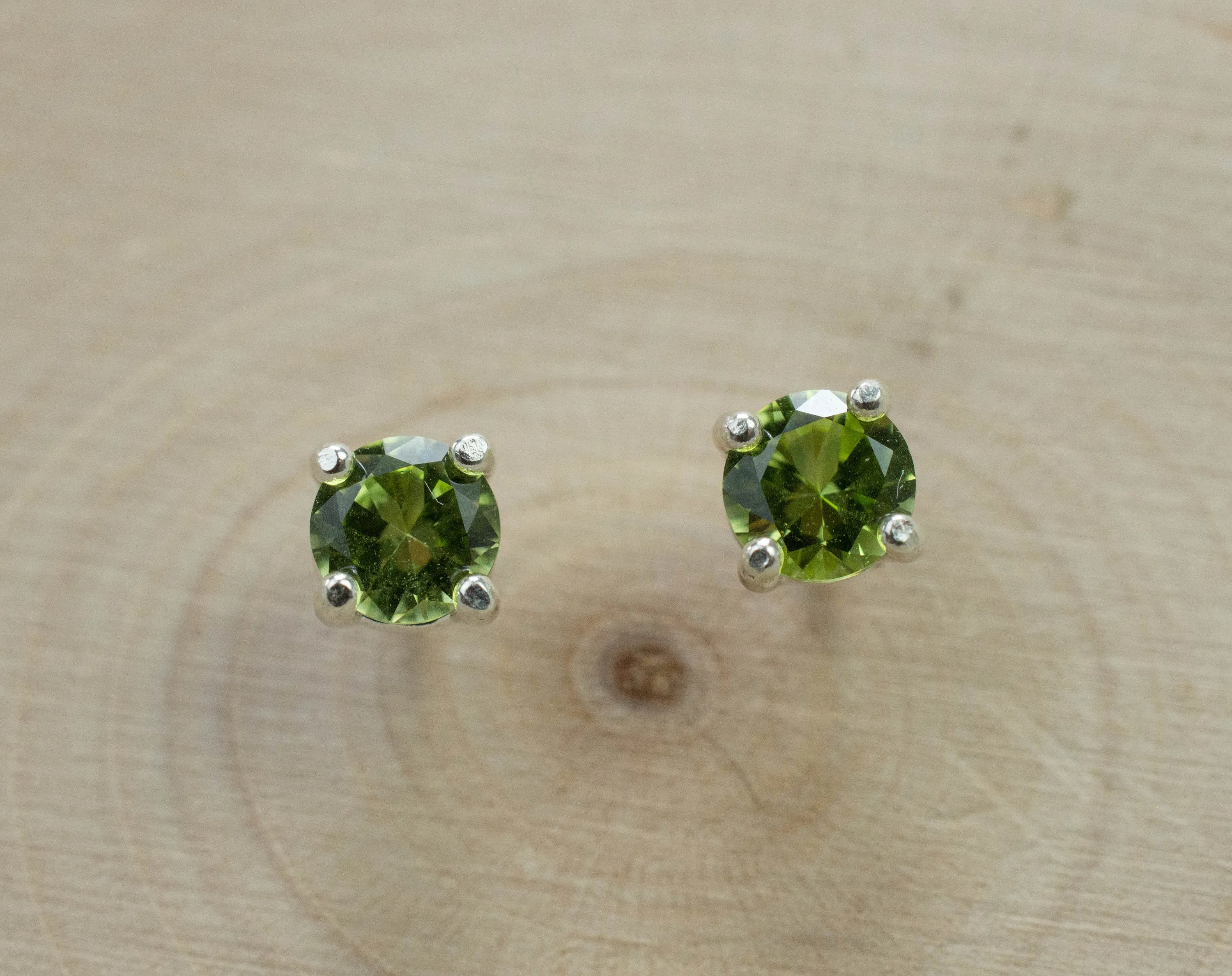 Peridot Earrings; Natural Untreated Tanzania Go Go Peridot; 0.680cts