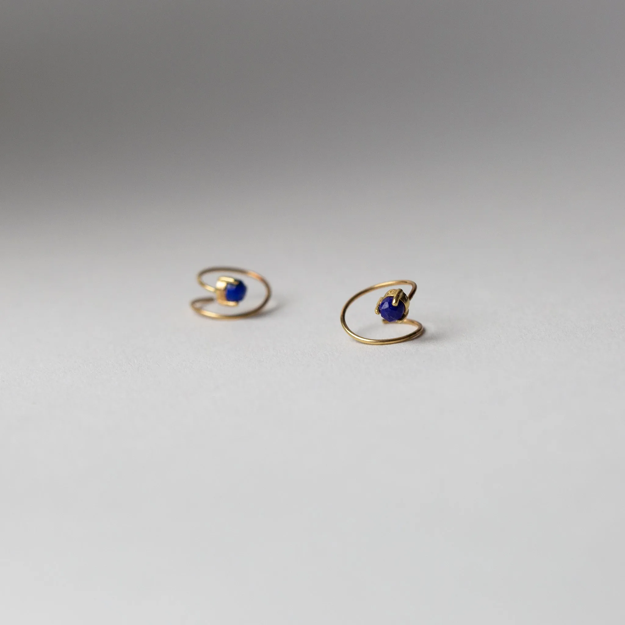 Petite Lapis Curl Earrings