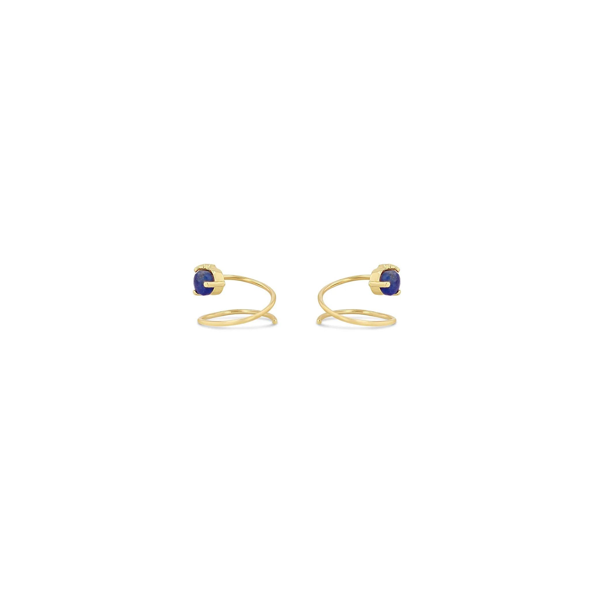 Petite Lapis Curl Earrings