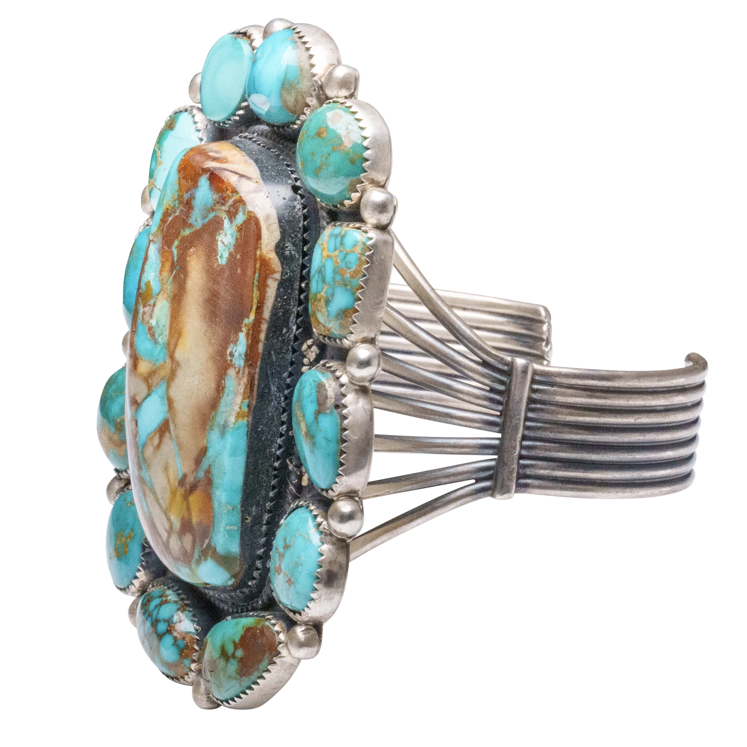 Pilot Mountain & Sonoran Turquoise Cuff | Phillip Yazzie