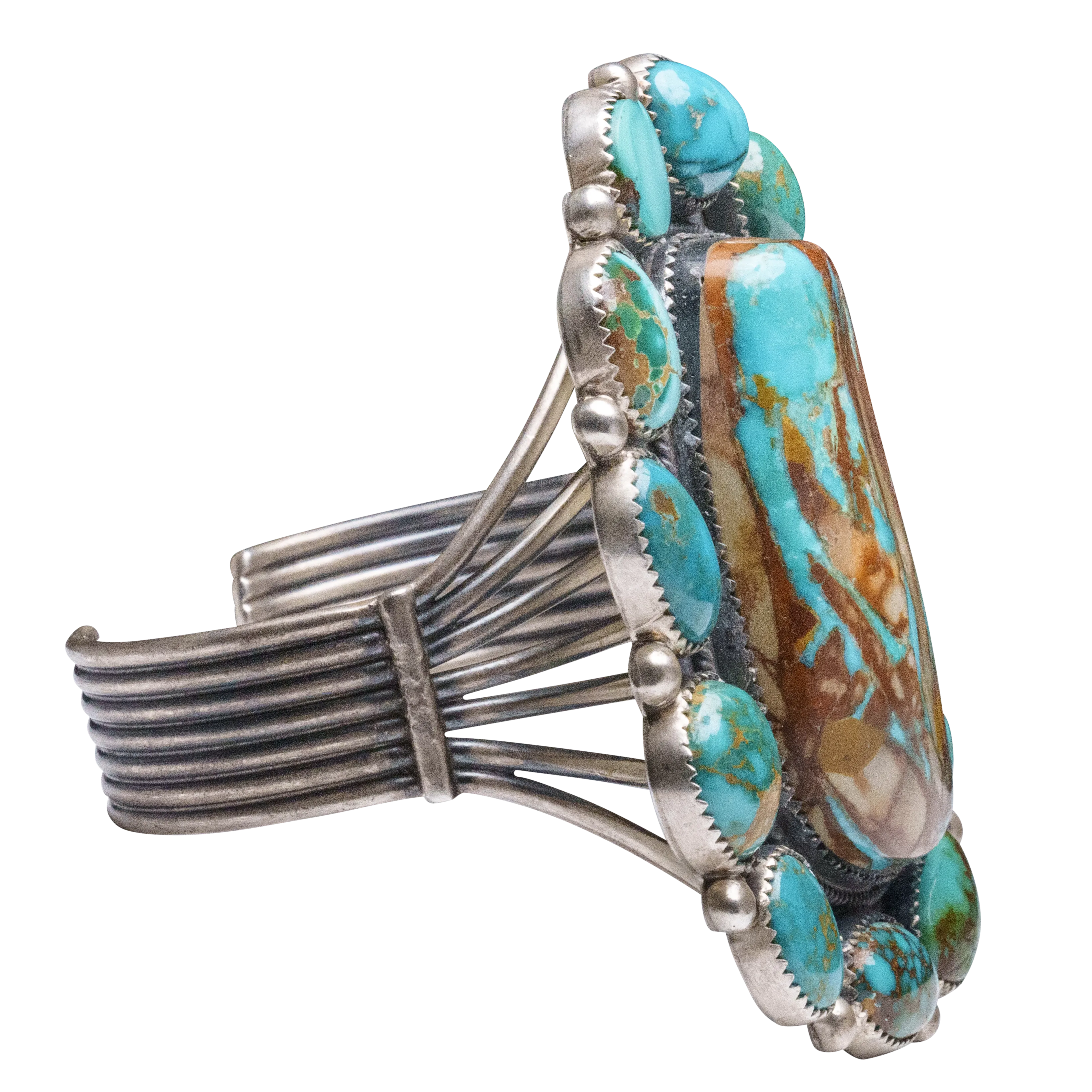 Pilot Mountain & Sonoran Turquoise Cuff | Phillip Yazzie