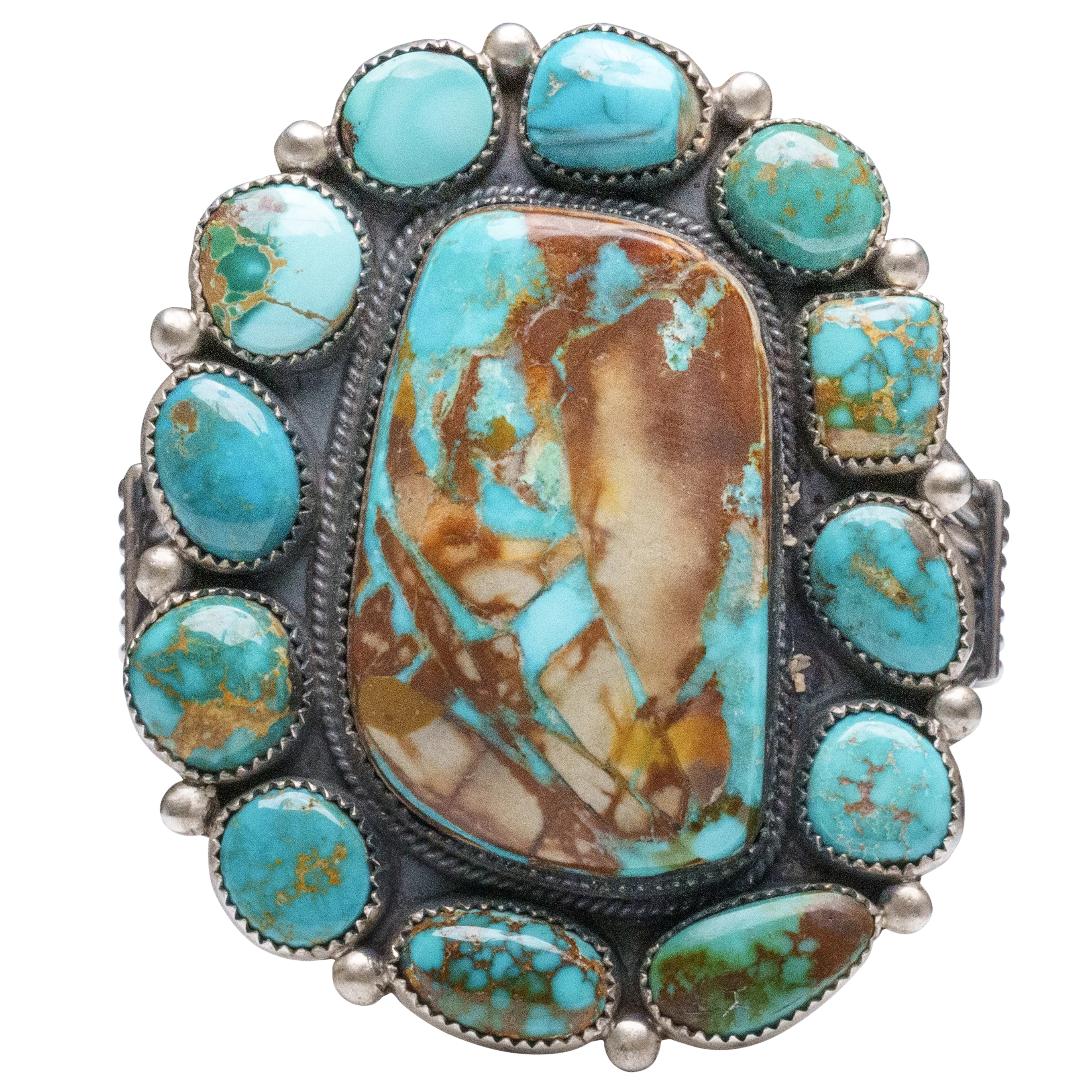 Pilot Mountain & Sonoran Turquoise Cuff | Phillip Yazzie