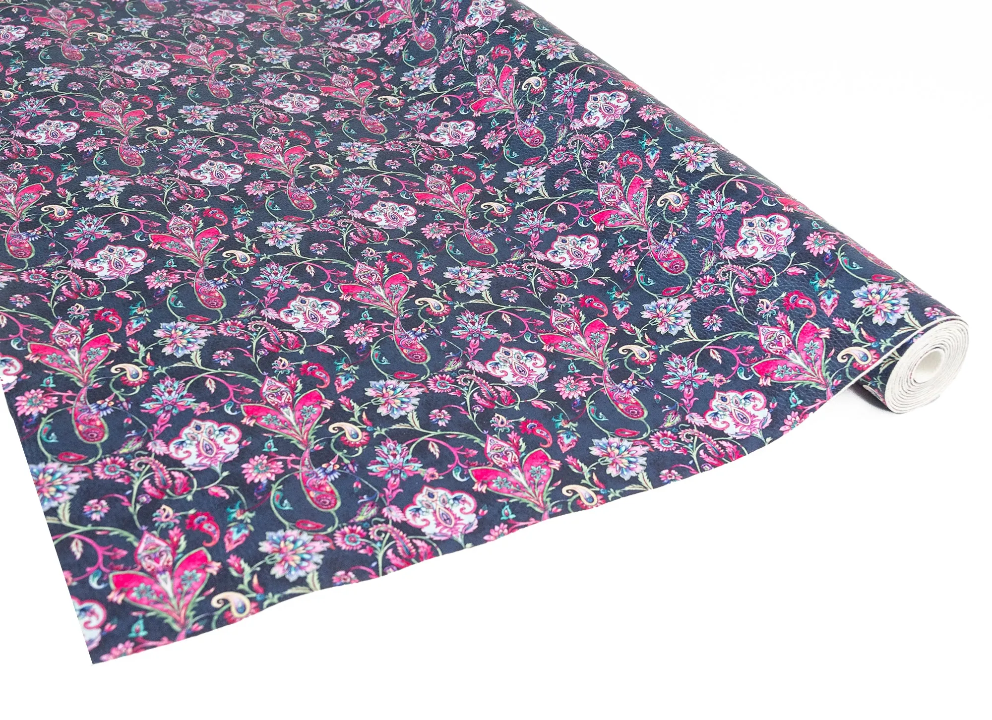 Poppin Paisley Printed Vinyl 18" x 53" Roll | Pebble Texture