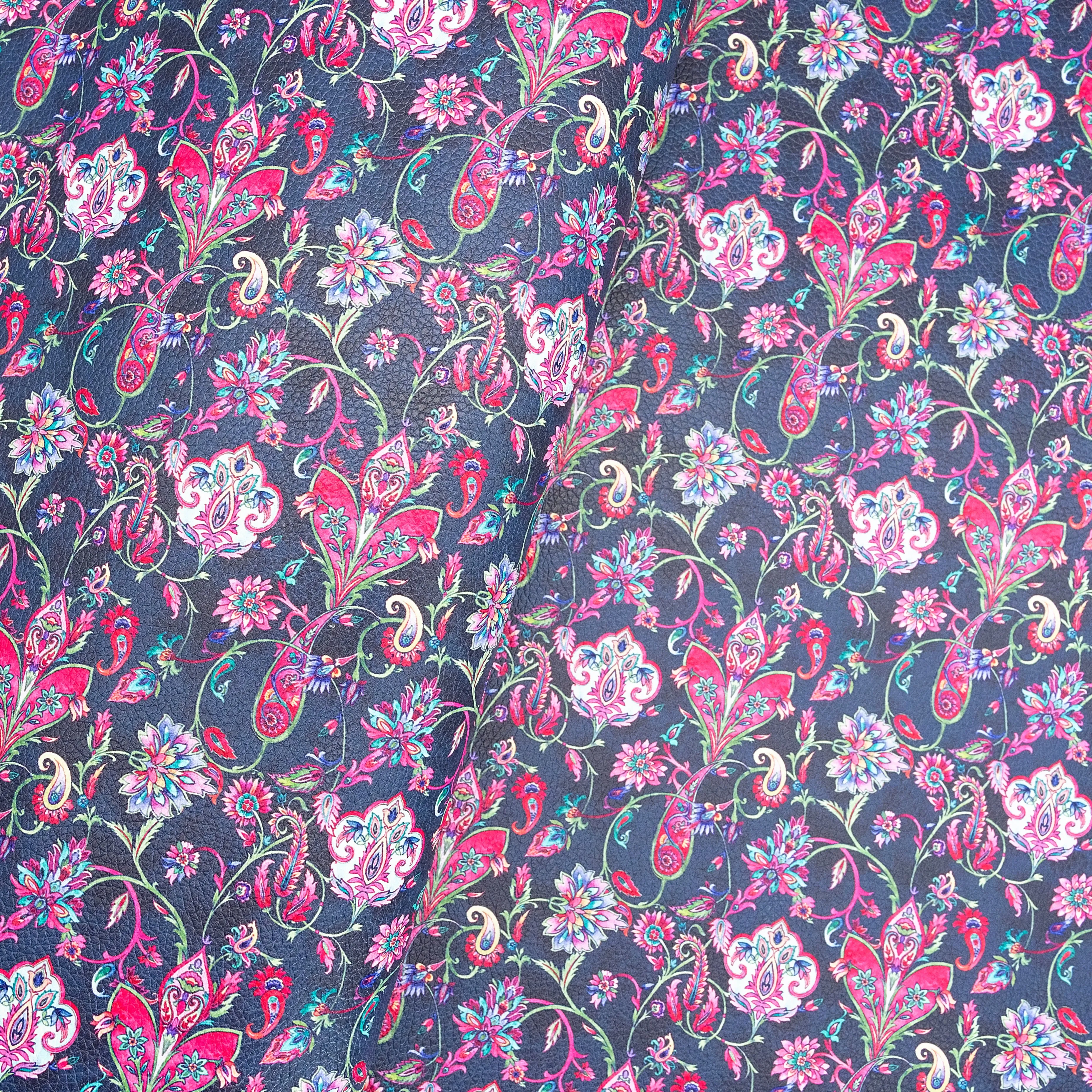 Poppin Paisley Printed Vinyl 18" x 53" Roll | Pebble Texture