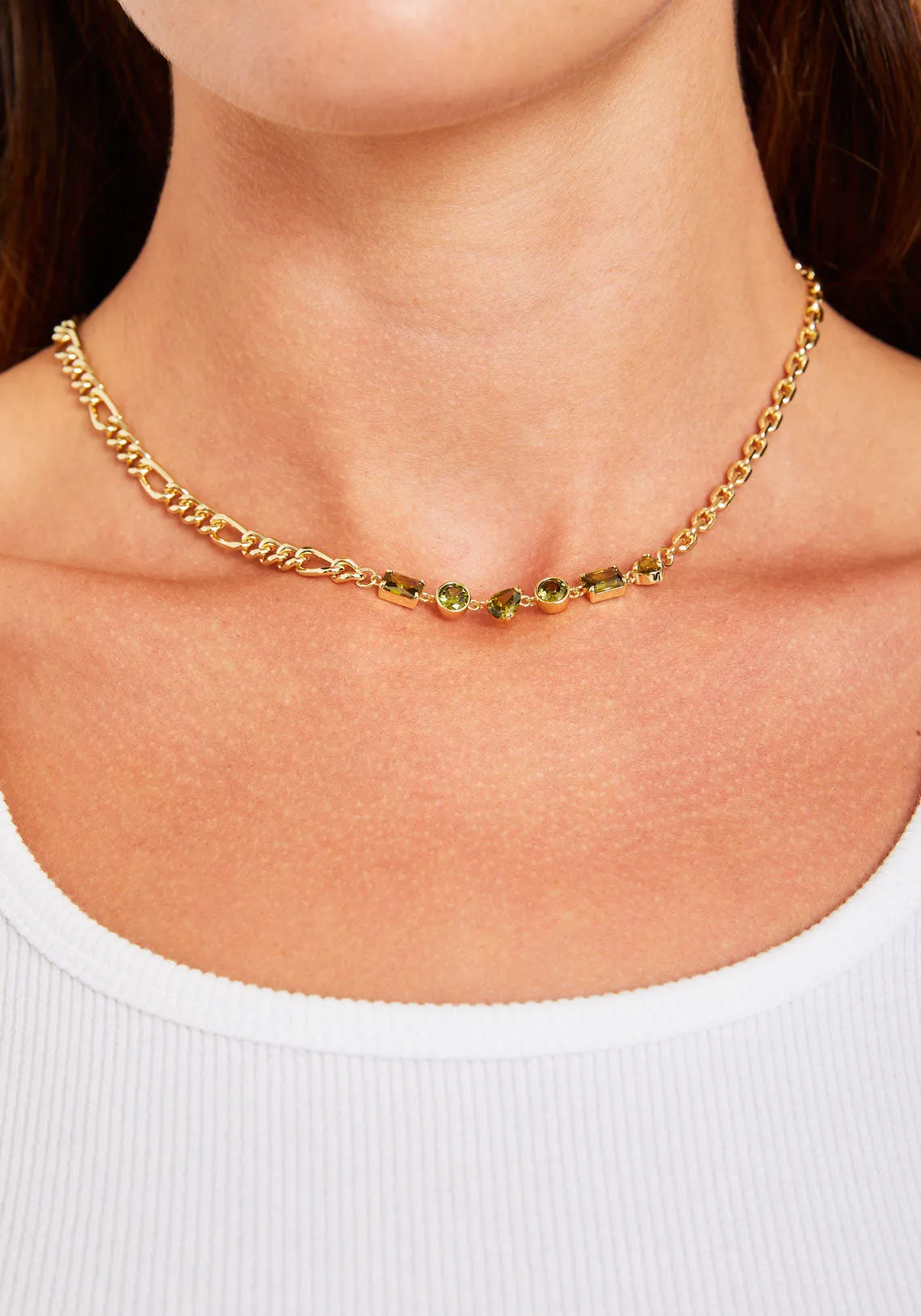 PRETENDERS MULTI GEMSTONE NECKLACE PERIDOT