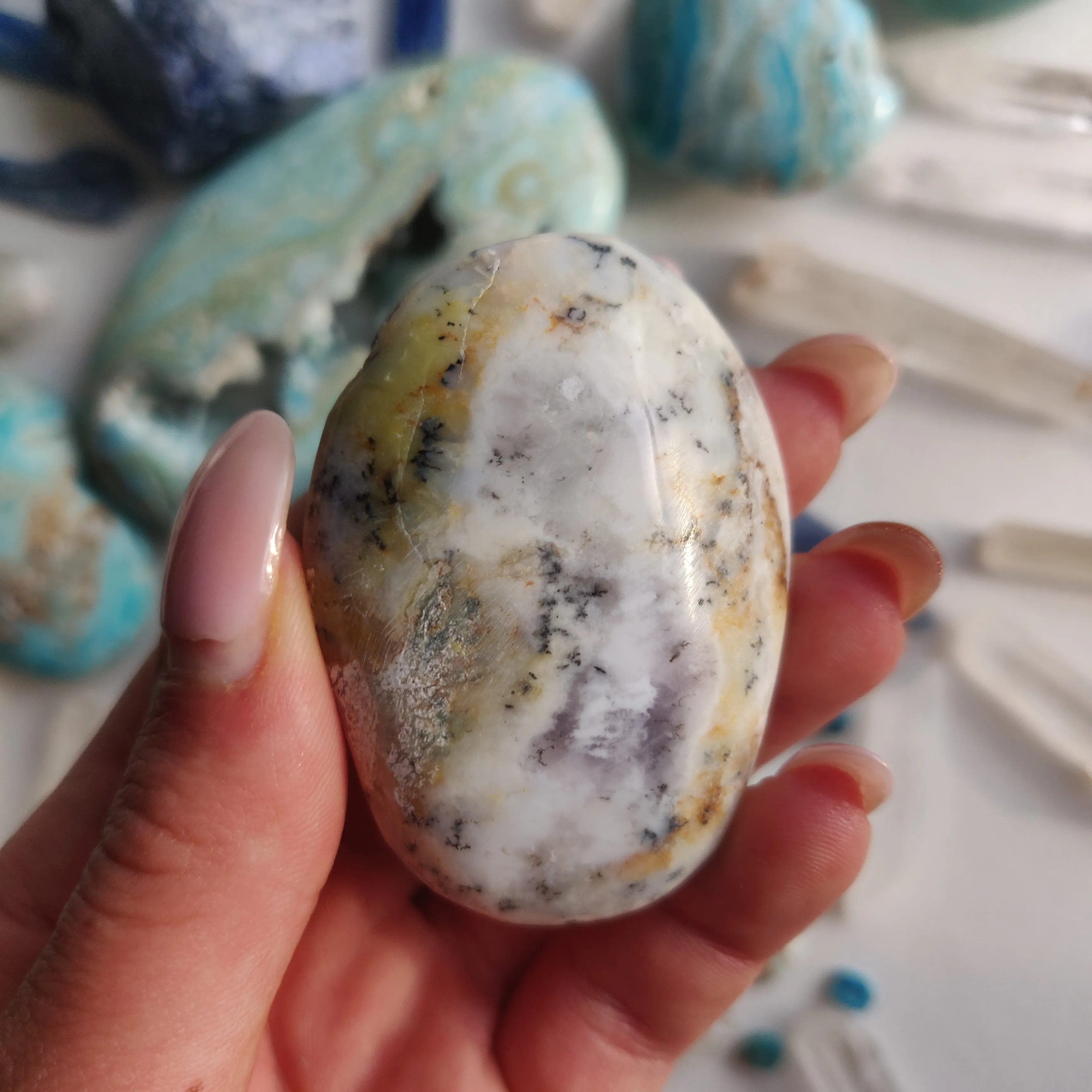 Purple Dendritic Opal Palm Stone (#43A)
