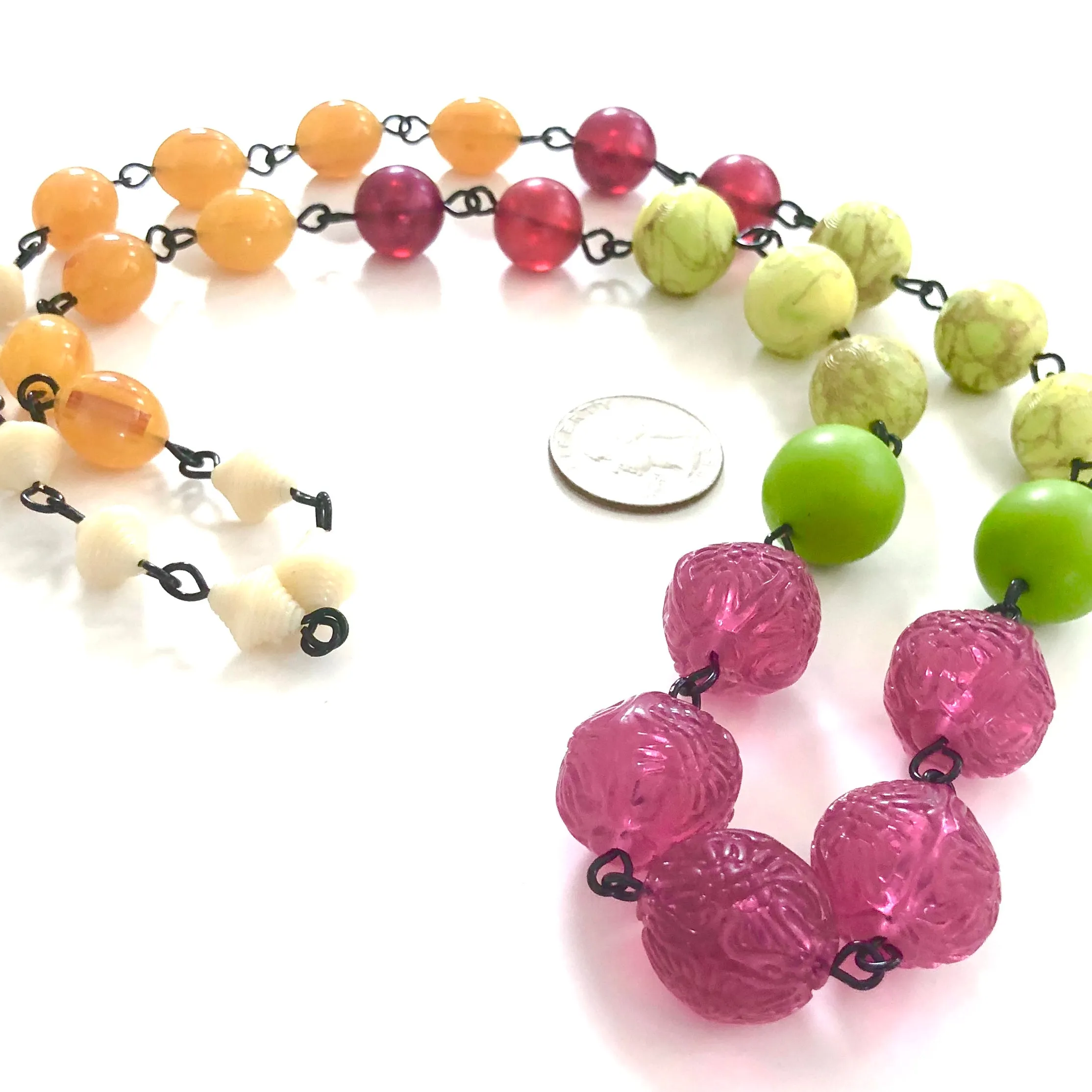 Raspberry & Citrus Lime Carmen Necklace