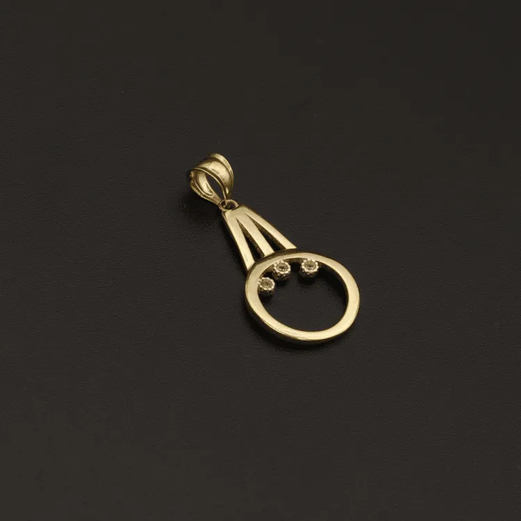 Real Gold 3 Stone Pendant