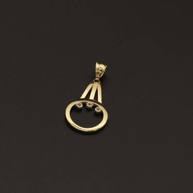 Real Gold 3 Stone Pendant