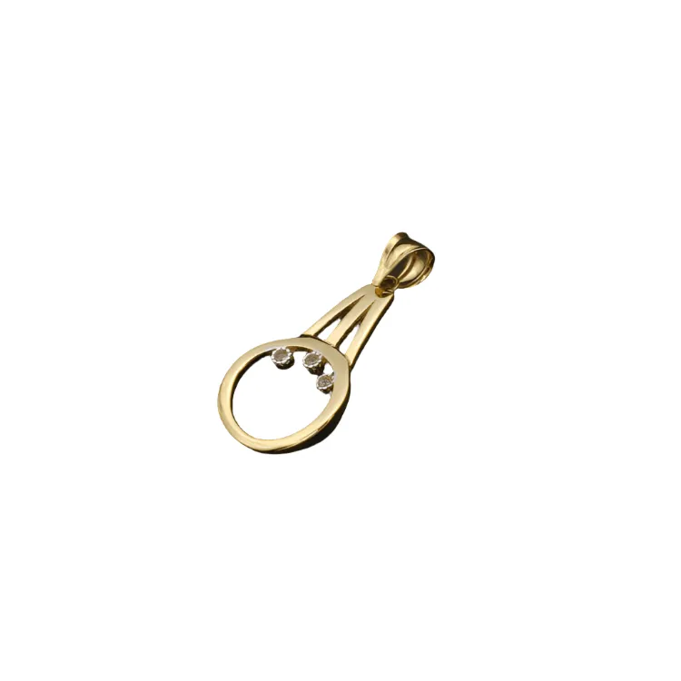 Real Gold 3 Stone Pendant