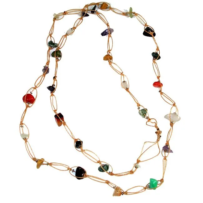 Recycled Tire Cord and Agate Necklace Zakali Creations