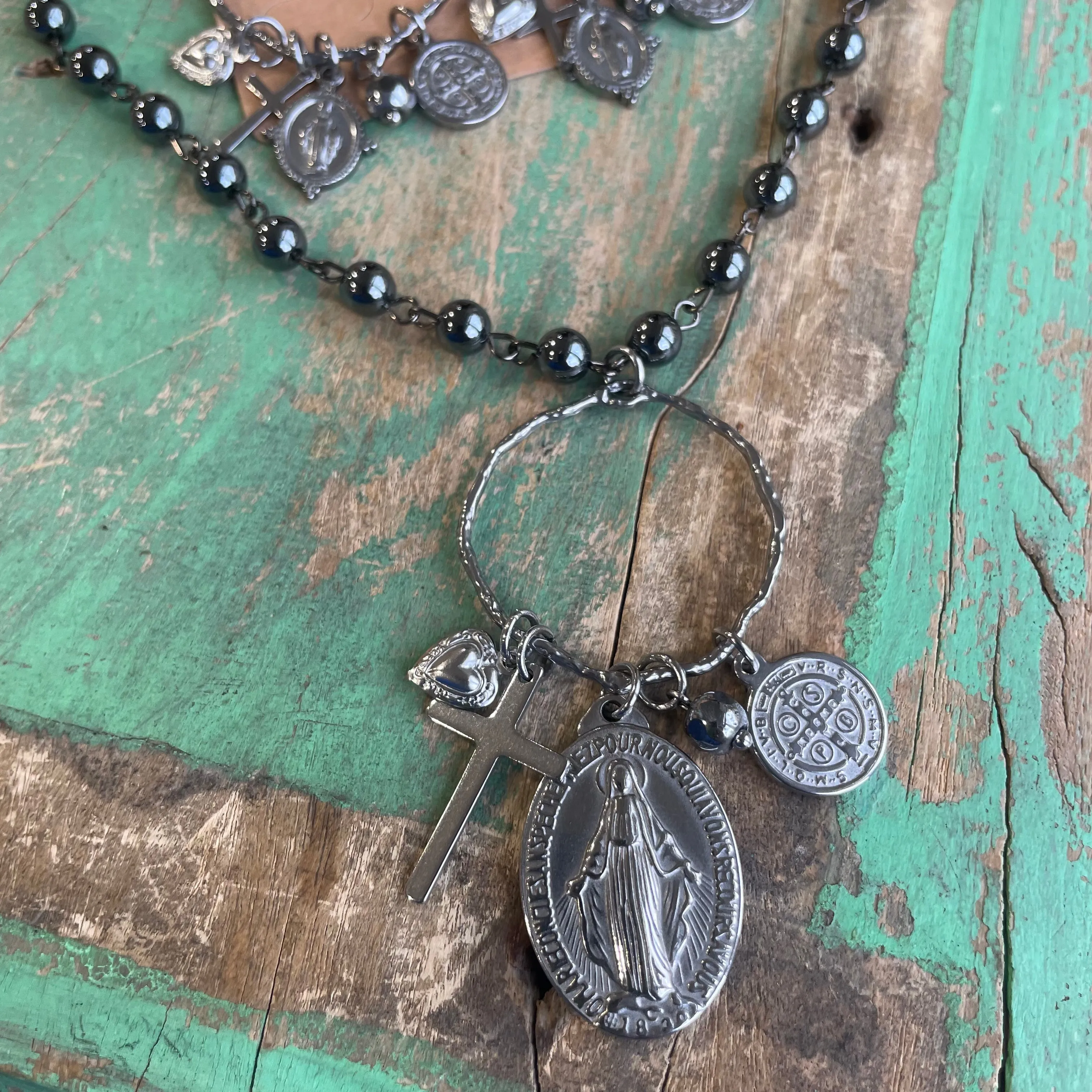 Ring of Medals Necklace and Earrings