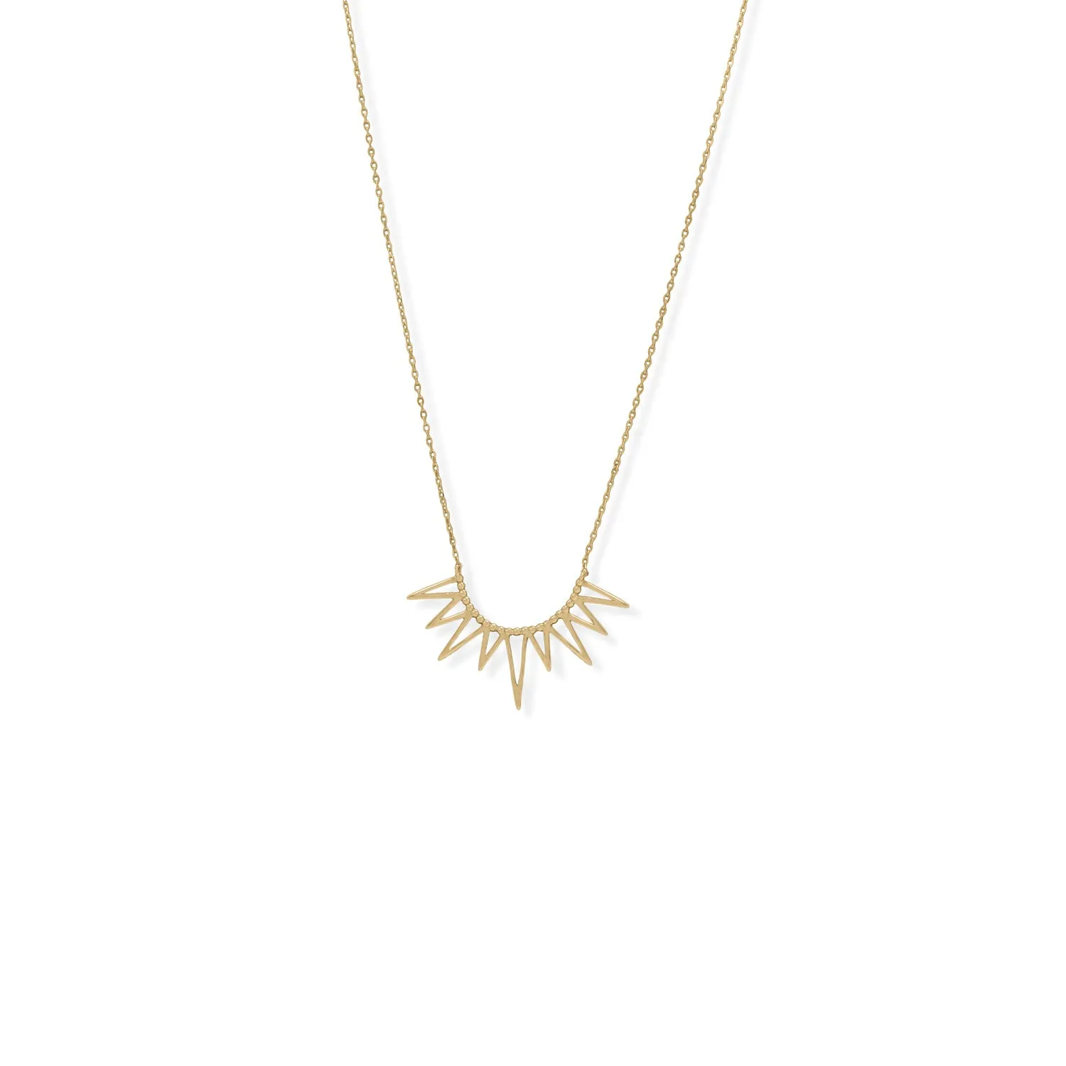 Rise and Shine! 16"   2" 14 Karat Gold Plated Beaded Sun Necklace