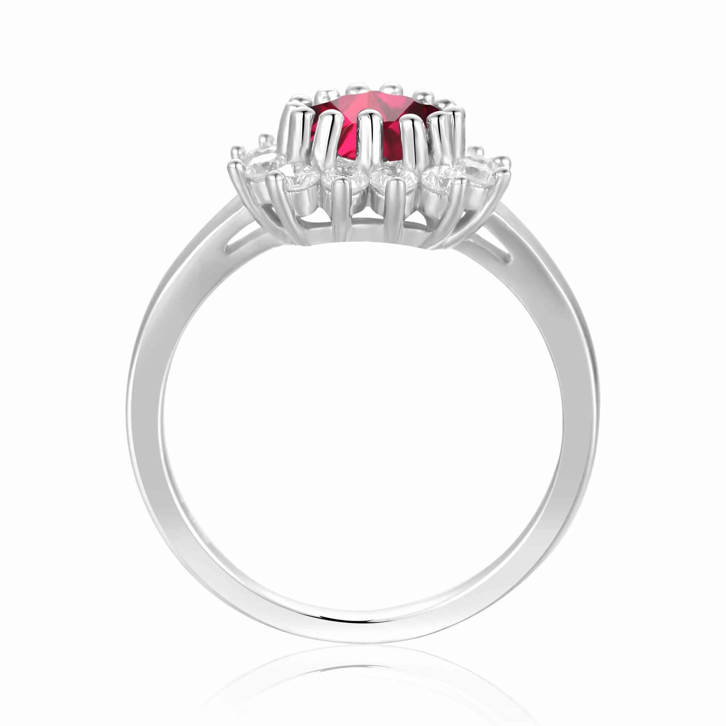 Ruby Halo Heart Ring