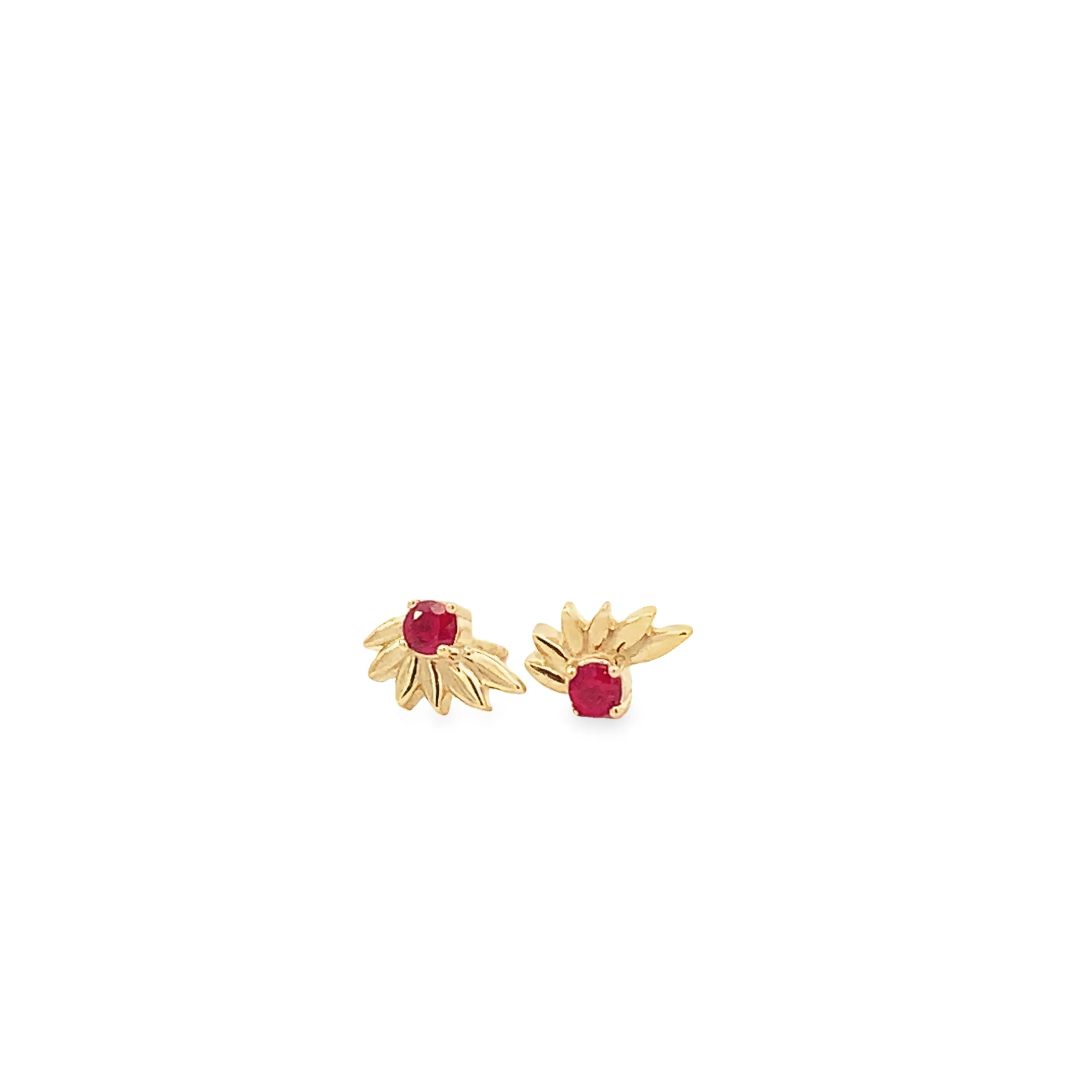 Ruby Sun Ray Stud Earrings