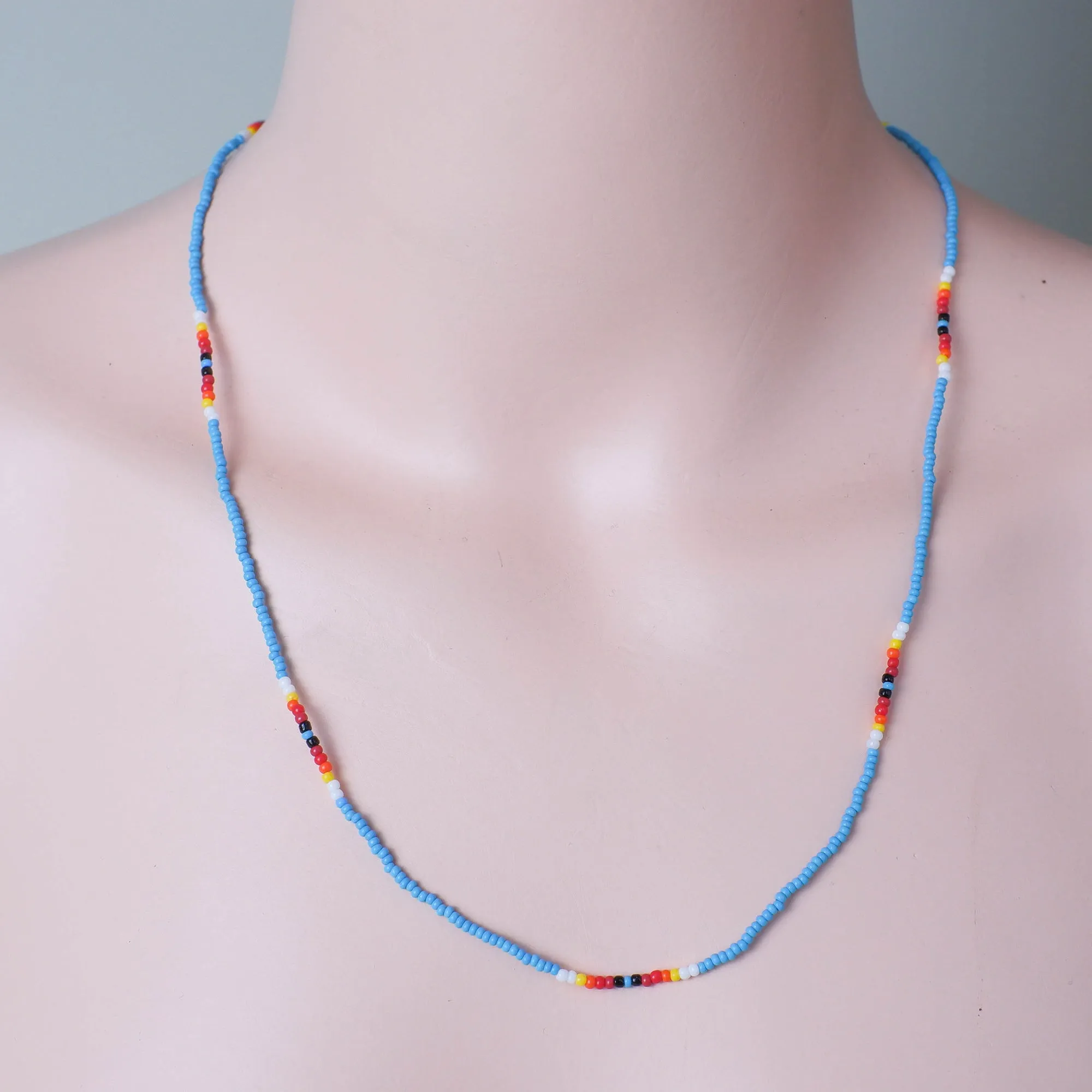SALE 50% OFF - Red Petals Handmade Necklace Unisex With Native American Style