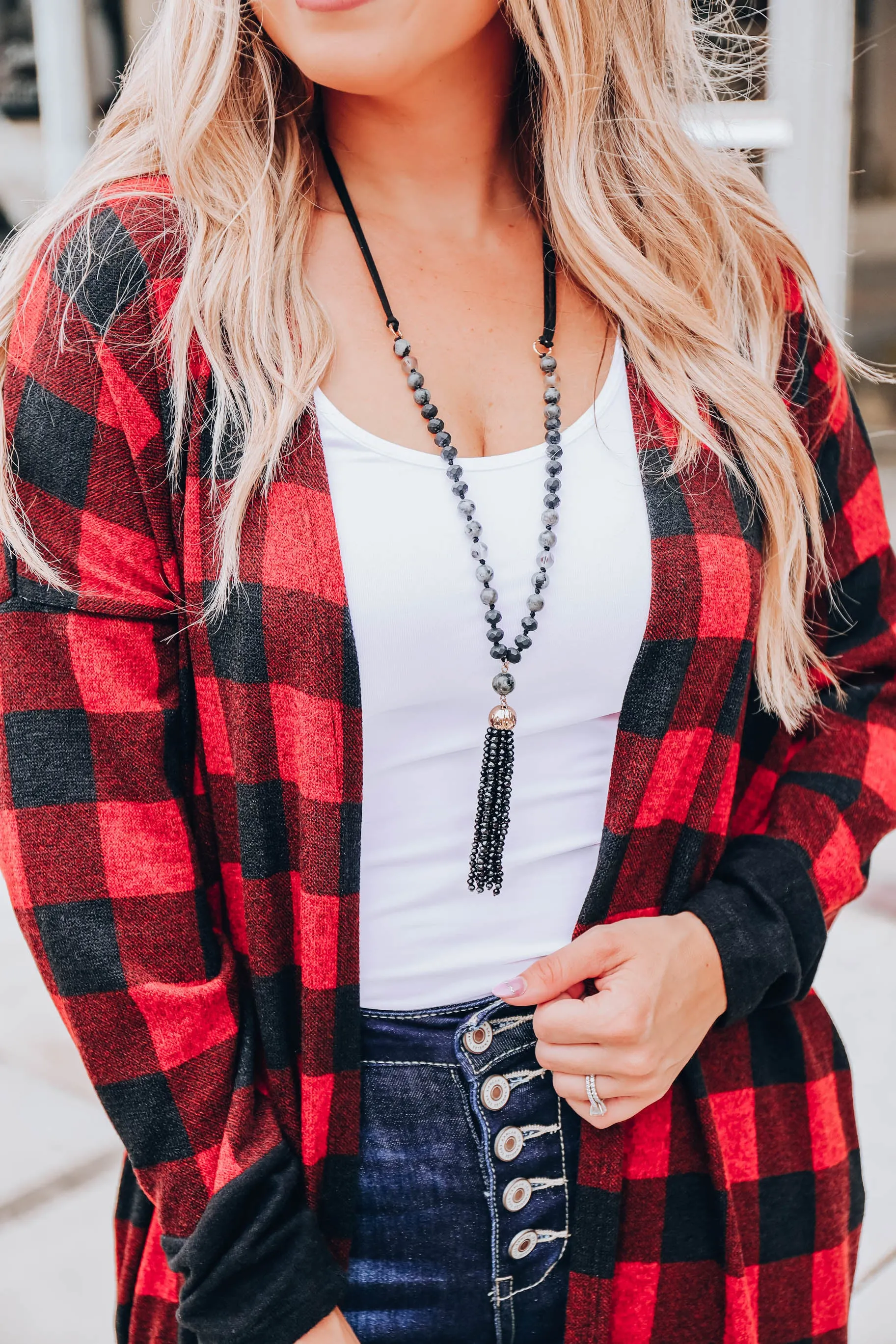 Says It All Tassel Necklace - Black