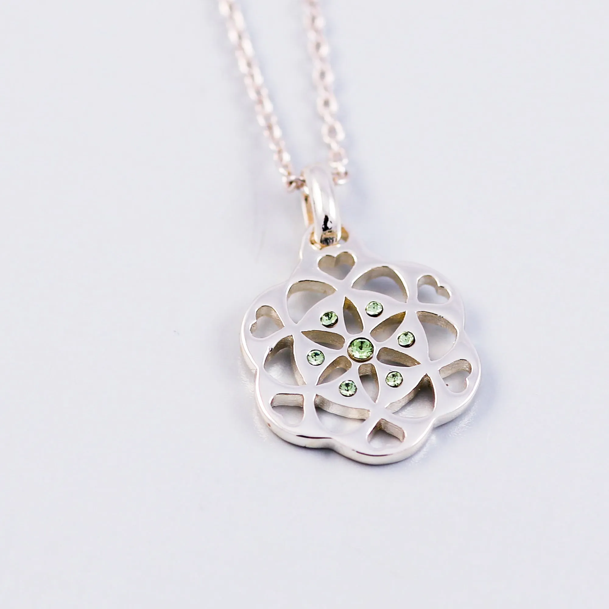 Seed of Life Peridot August Birthstone Necklace