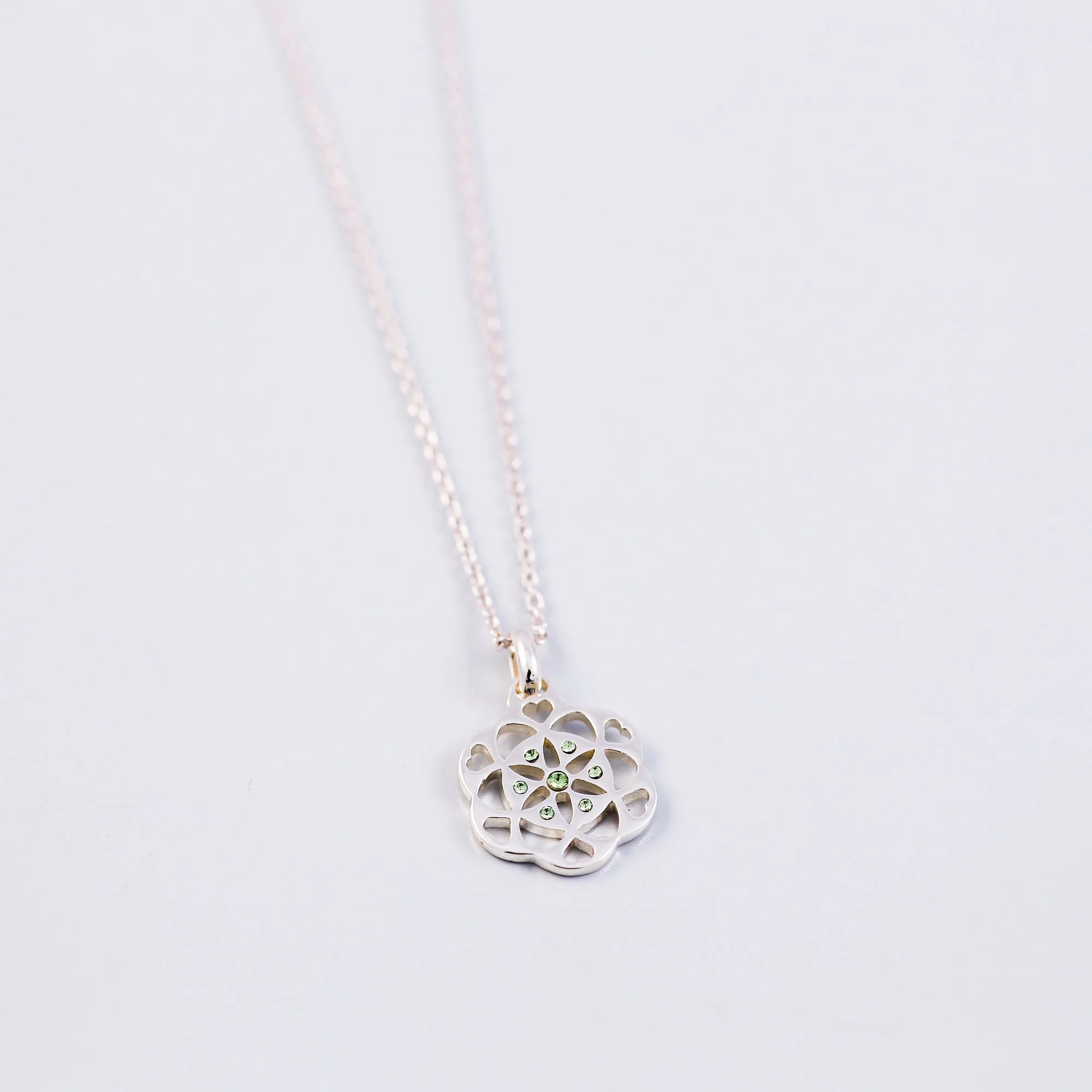 Seed of Life Peridot August Birthstone Necklace