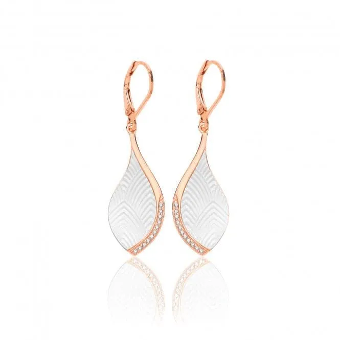 Silver & Co Rose Gold Plated Mother of Pearl Cubic Zirconia Earrings SEG0088R