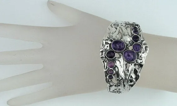 Silver bracelet with Amethyst