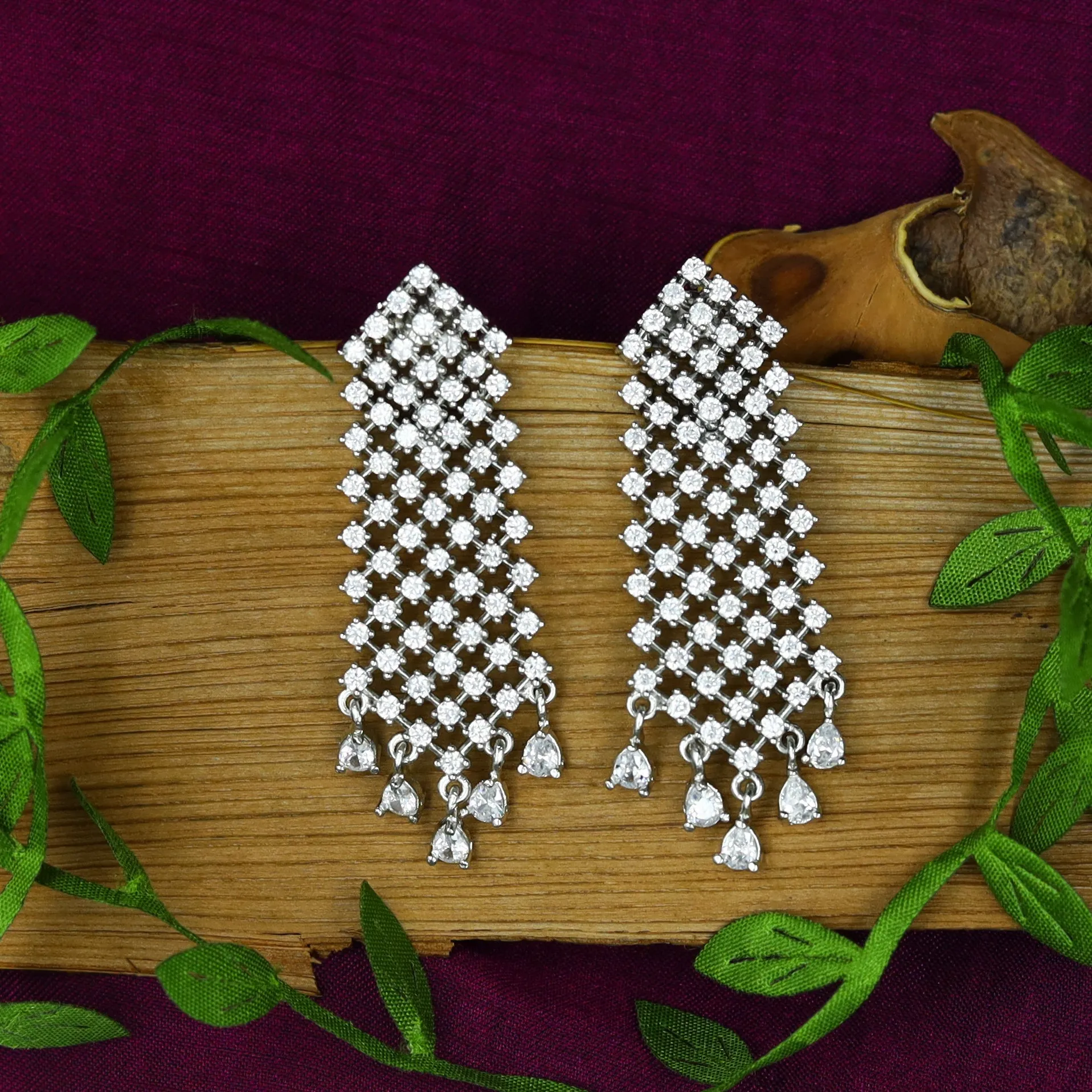 Silver Zircon/AD Necklace Set 15211