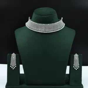 Silver Zircon/AD Necklace Set 15211