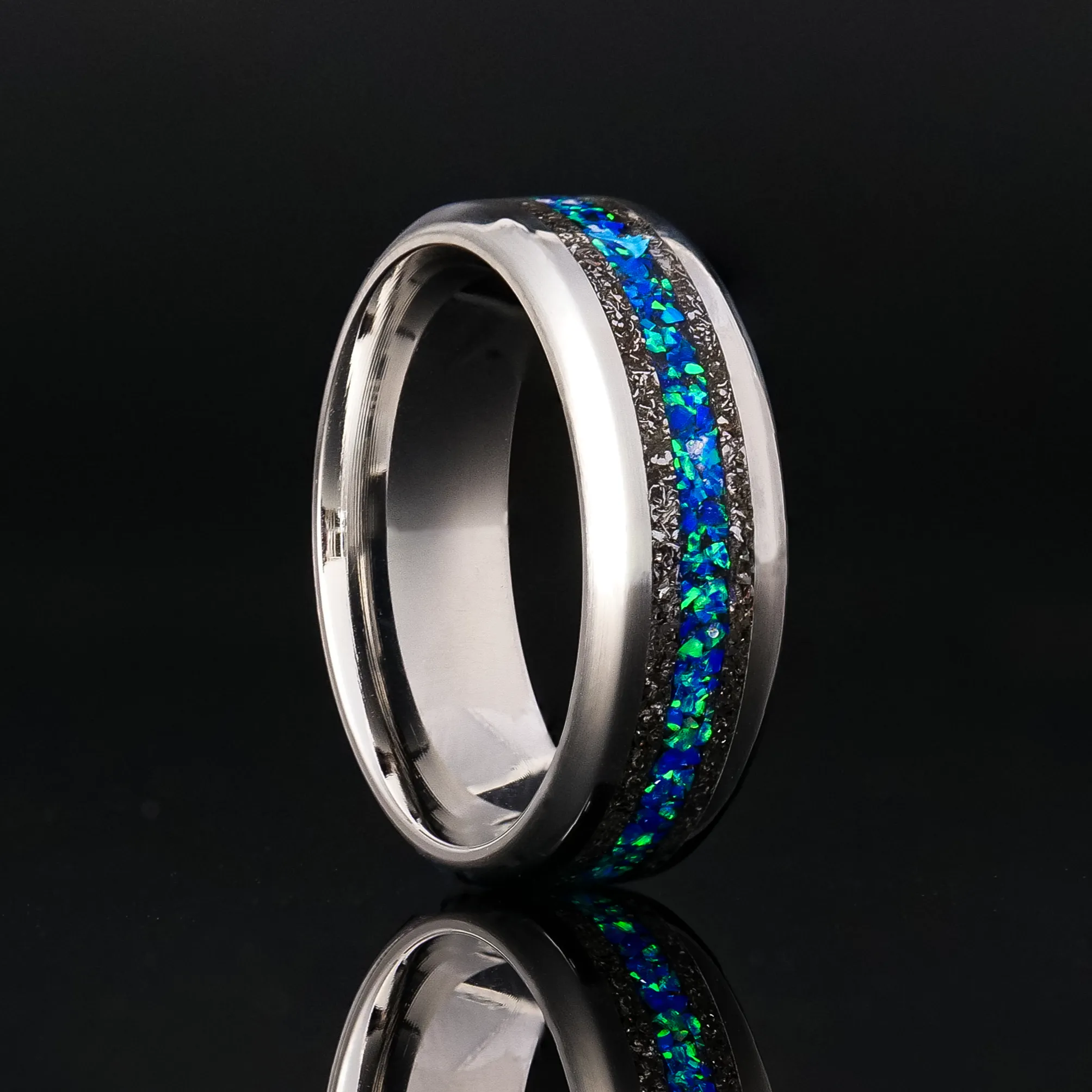 Star Dust Opal Stripe Ring
