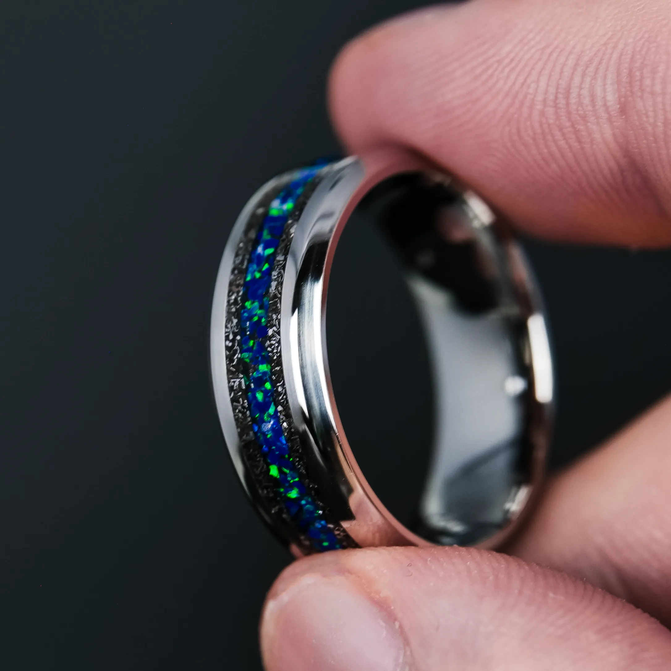 Star Dust Opal Stripe Ring