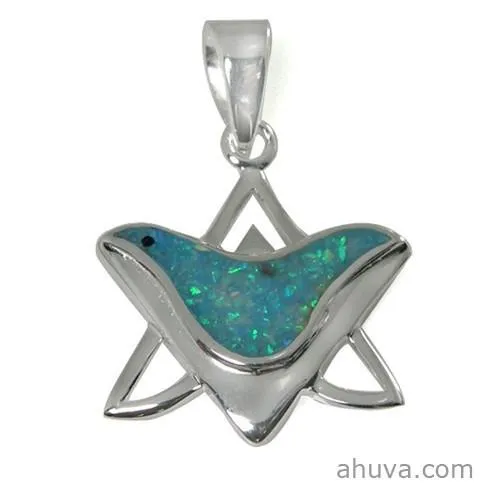 Star Of David Peace Pendant In Opal