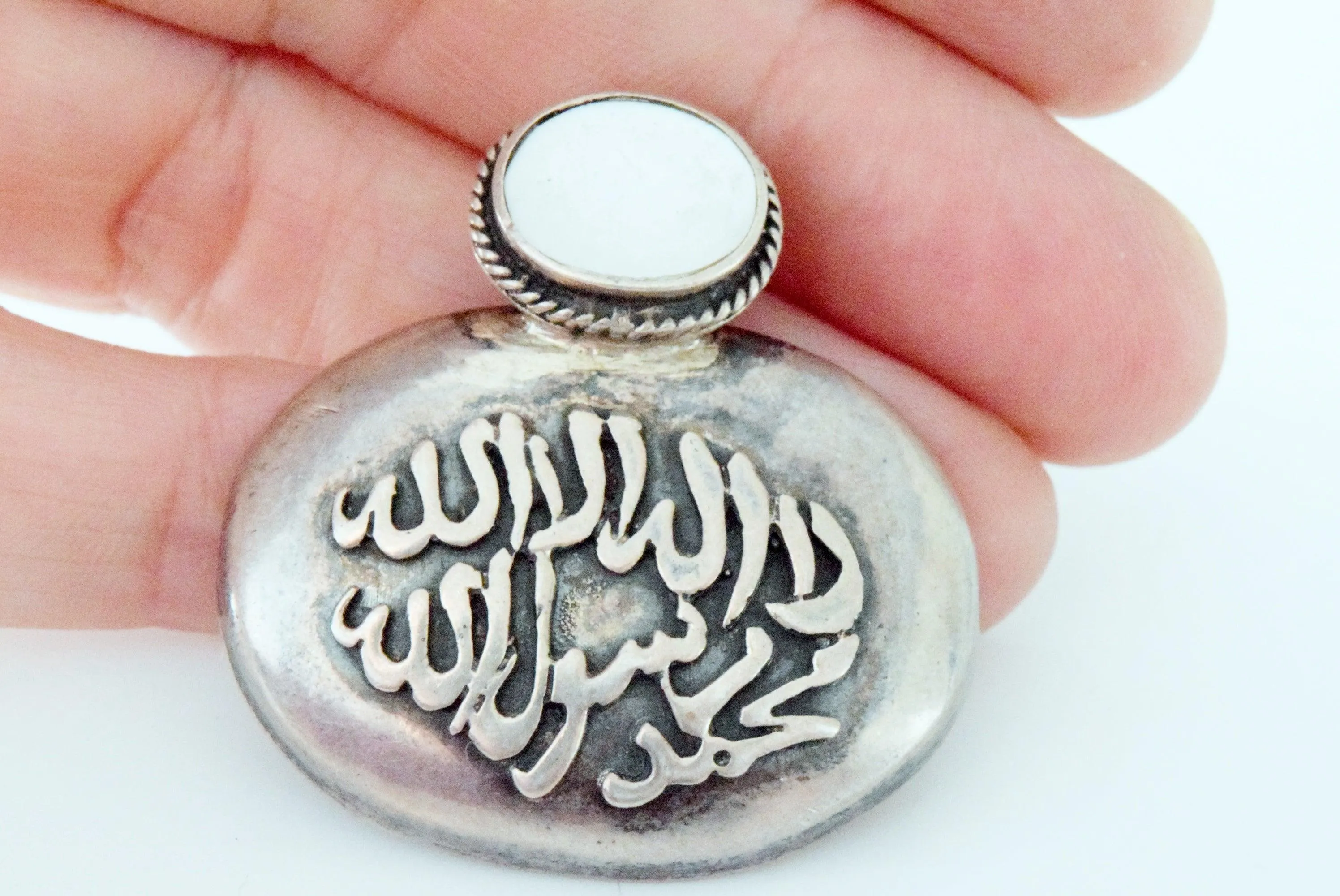 Sterling and Mother of Pearl Egyptian Islamic Pendant