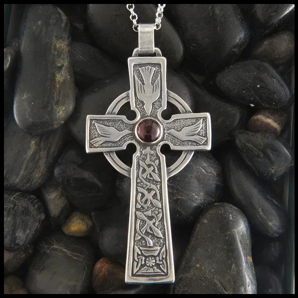 Sterling Silver Colum Cille Cross Pendant