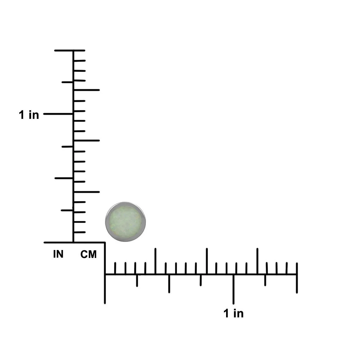 Sterling Silver Synthetic Opal Circle Stud Earrings 8mm