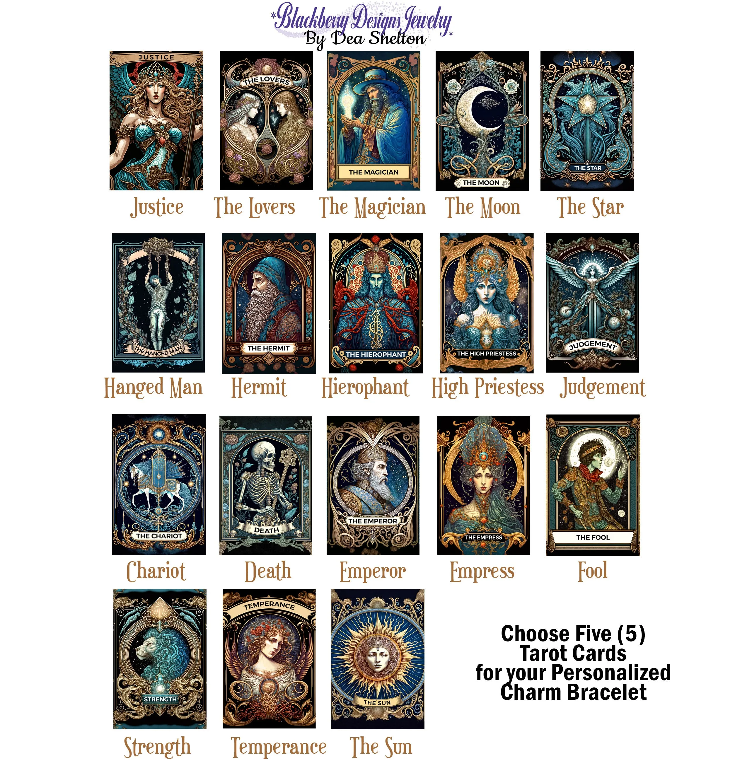 Tarot Card Bracelet, Personalized Tarot Cards