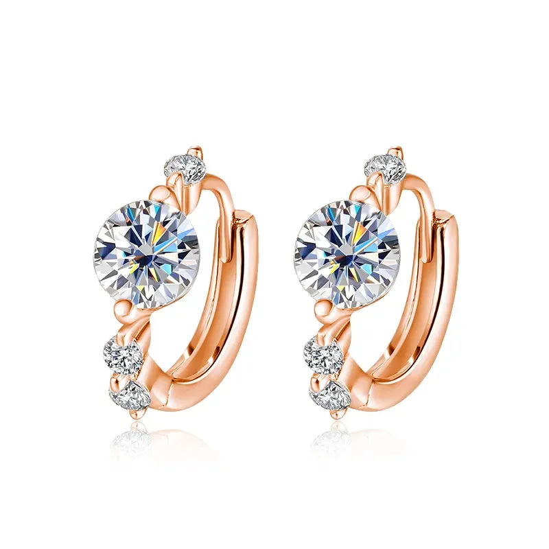 TBCYD 5mm D Color Moissanite Hoop Earrings For Women With GRA S925 Sterling Silver Ear Clasps Buckle Original New Fine Jewerly