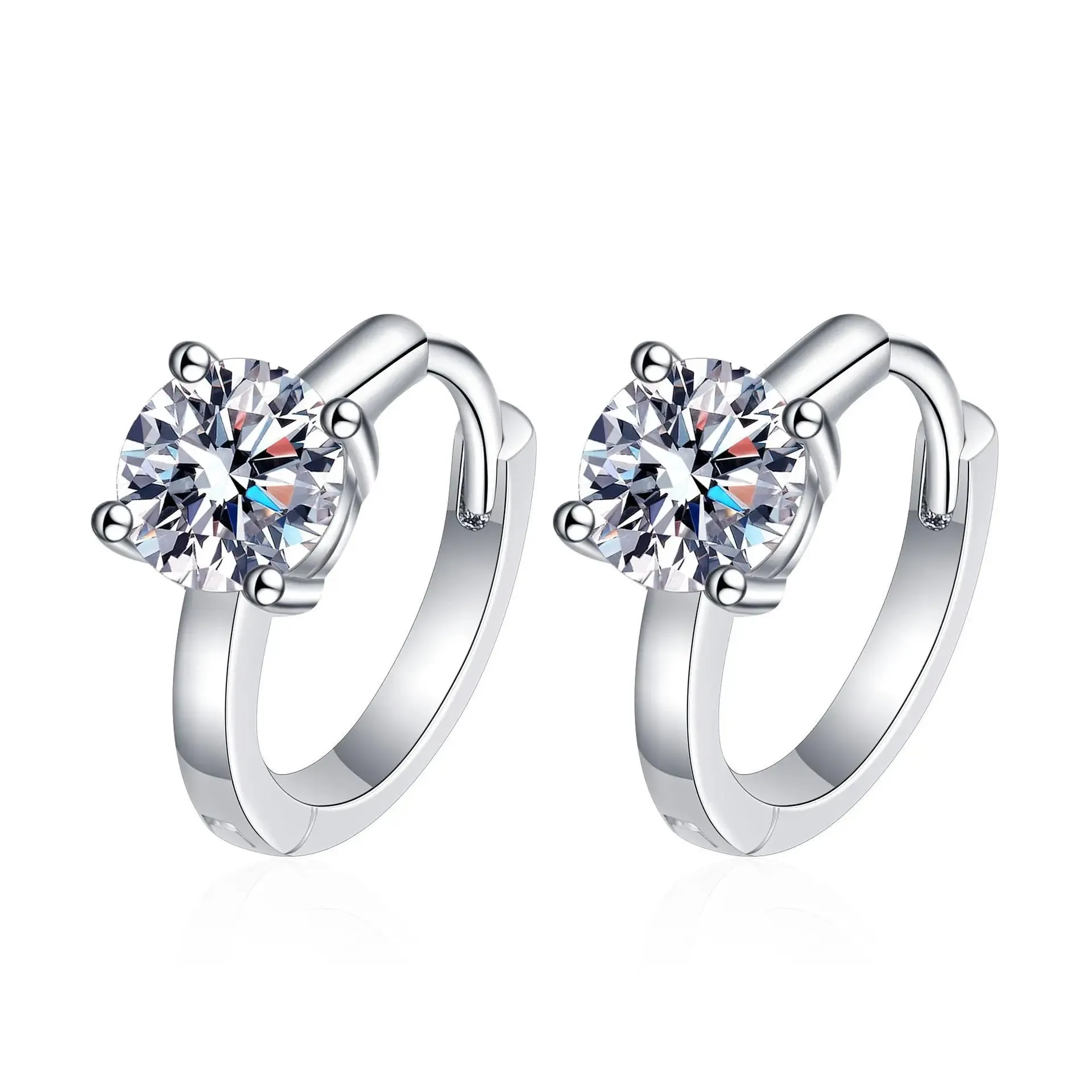TBCYD 5mm D Color Moissanite Hoop Earrings For Women With GRA S925 Sterling Silver Ear Clasps Buckle Original New Fine Jewerly
