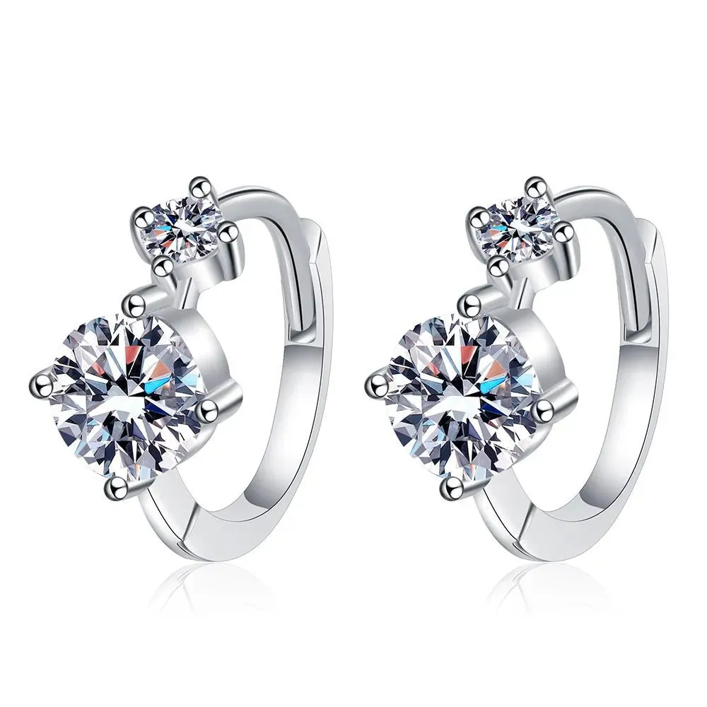 TBCYD 5mm D Color Moissanite Hoop Earrings For Women With GRA S925 Sterling Silver Ear Clasps Buckle Original New Fine Jewerly