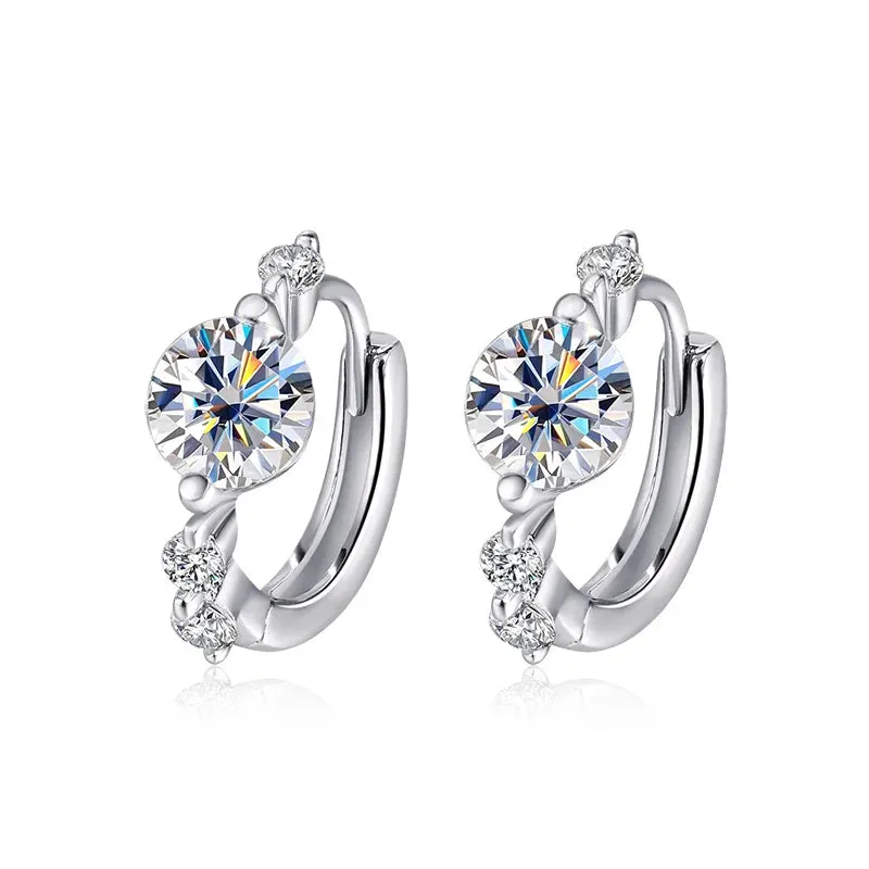 TBCYD 5mm D Color Moissanite Hoop Earrings For Women With GRA S925 Sterling Silver Ear Clasps Buckle Original New Fine Jewerly