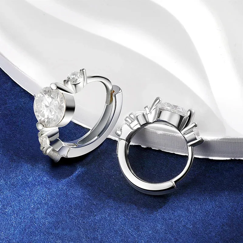 TBCYD 5mm D Color Moissanite Hoop Earrings For Women With GRA S925 Sterling Silver Ear Clasps Buckle Original New Fine Jewerly