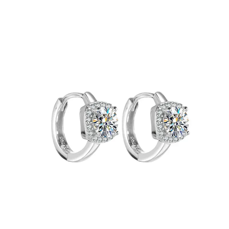 TBCYD 5mm D Color Moissanite Hoop Earrings For Women With GRA S925 Sterling Silver Ear Clasps Buckle Original New Fine Jewerly