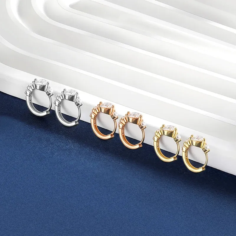 TBCYD 5mm D Color Moissanite Hoop Earrings For Women With GRA S925 Sterling Silver Ear Clasps Buckle Original New Fine Jewerly
