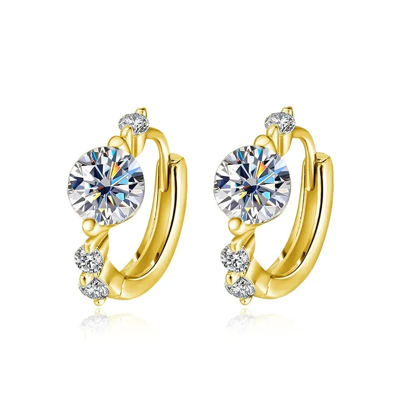TBCYD 5mm D Color Moissanite Hoop Earrings For Women With GRA S925 Sterling Silver Ear Clasps Buckle Original New Fine Jewerly